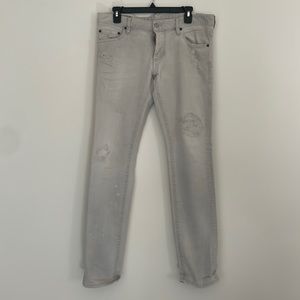 DSQUARED2 WHITE WASH DISTRESSED JEANS